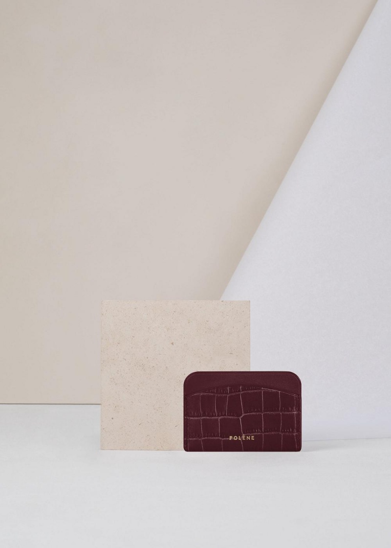 Carteras Polène Card Holder Vino | 410-JHZMRF